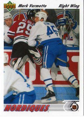 Mark Vermette QUEBEC NORDIQUES Mark Vermette 470 UPPER DECK 19911992 NHL Ice