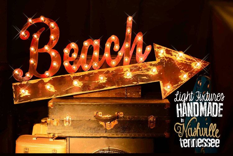 Marquee (sign) Beach Marquee Sign Lighted Metal MARQUEE SIGN by TLNFunctionalArt