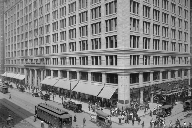 Marshall Field and Company Building Then and Now Marshall Field and Company Building