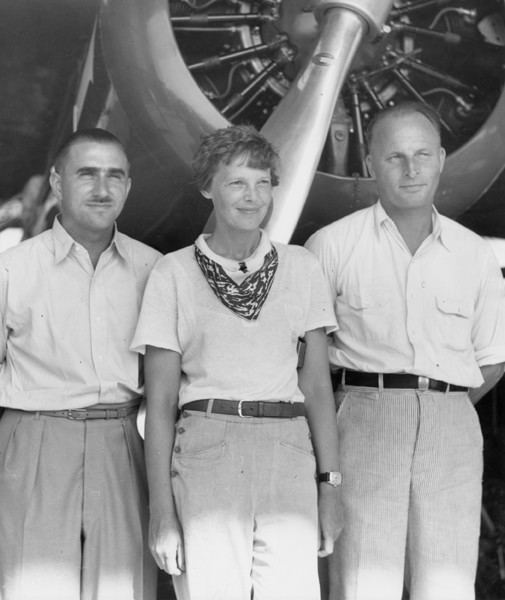Marshall Headle Paul Mantz Amelia Earhart and Marshall Headle Lockheed test pilot