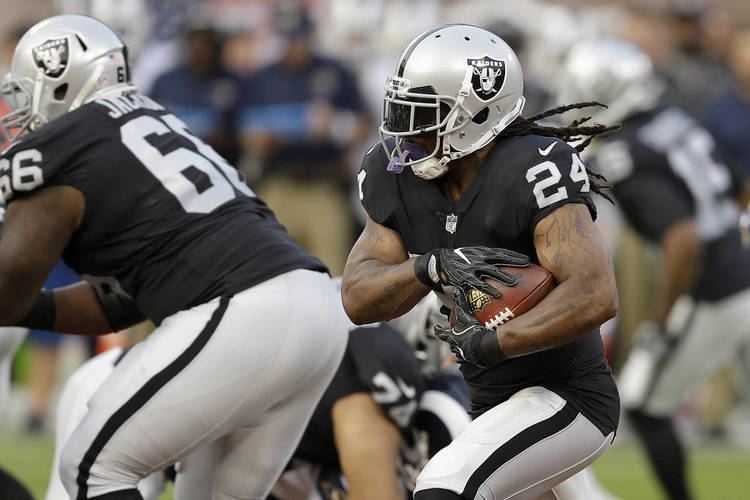 Marshawn Lynch Marshawn Lynch sharp in brief Raiders debut Las Vegas ReviewJournal