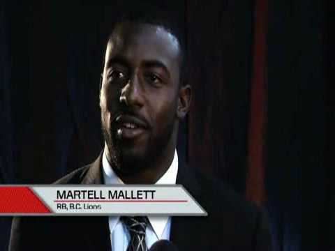 Martell Mallett Martell Mallett Most Outstanding Rookie 2009 CFL BC Lions