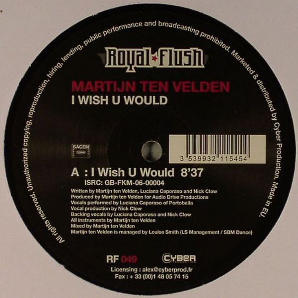 Martijn ten Velden Martijn ten Velden I Wish U Would Vinyl at Discogs