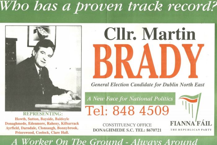 Martin Brady martin Brady Irish Election Literature