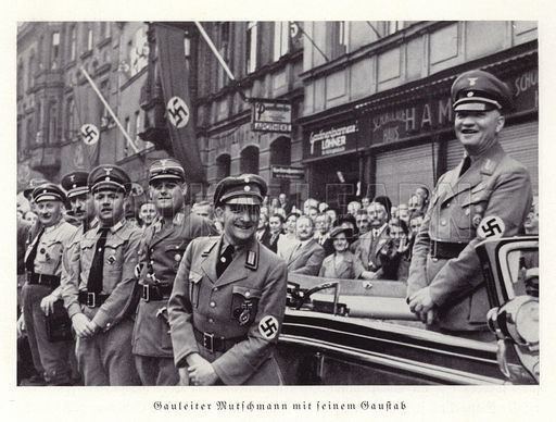 Martin Mutschmann Gauleiter Mutschmann with his staff Nuremberg 1936