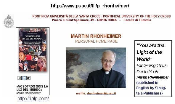 Martin Rhonheimer You are the Light of the World by Martin Rhonheimer Opus Dei today