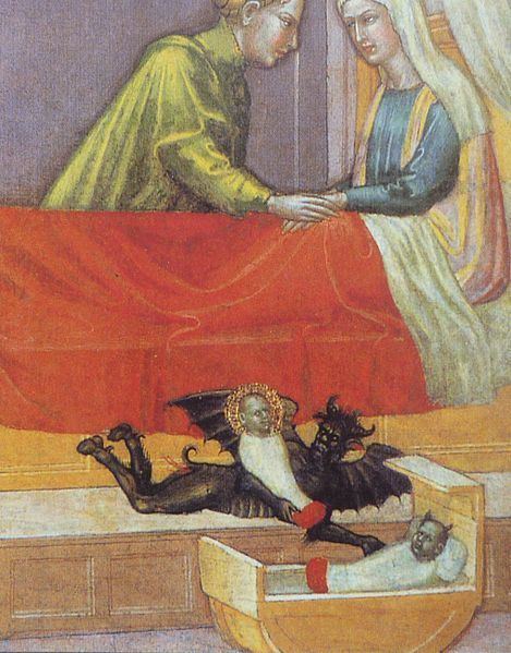 Martino di Bartolomeo The devil exchanging a baby against a changeling early 15th century