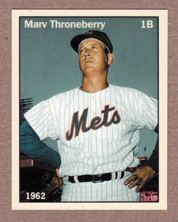 Marv Throneberry Marvelous Marv Throneberry 1962 New York Mets first season Cards