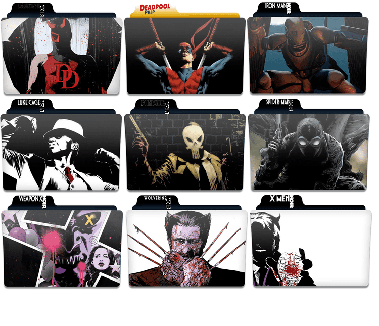 Marvel Noir Marvel Noir Folder Icons by BJBull on DeviantArt