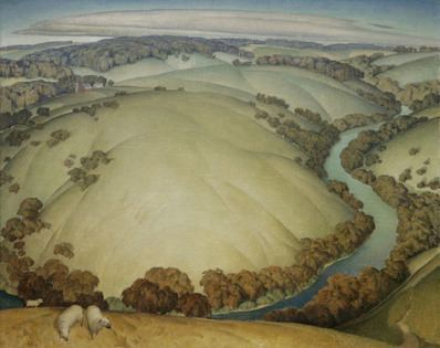 CEDAR RAPIDS MUSEUM OF ARTMarvin Cone, "River Bend No. 5," 1938. Oil on canvas, 24 inches by 30 1/8 inches. Gift of Isobel Howell Brown. 81.1.