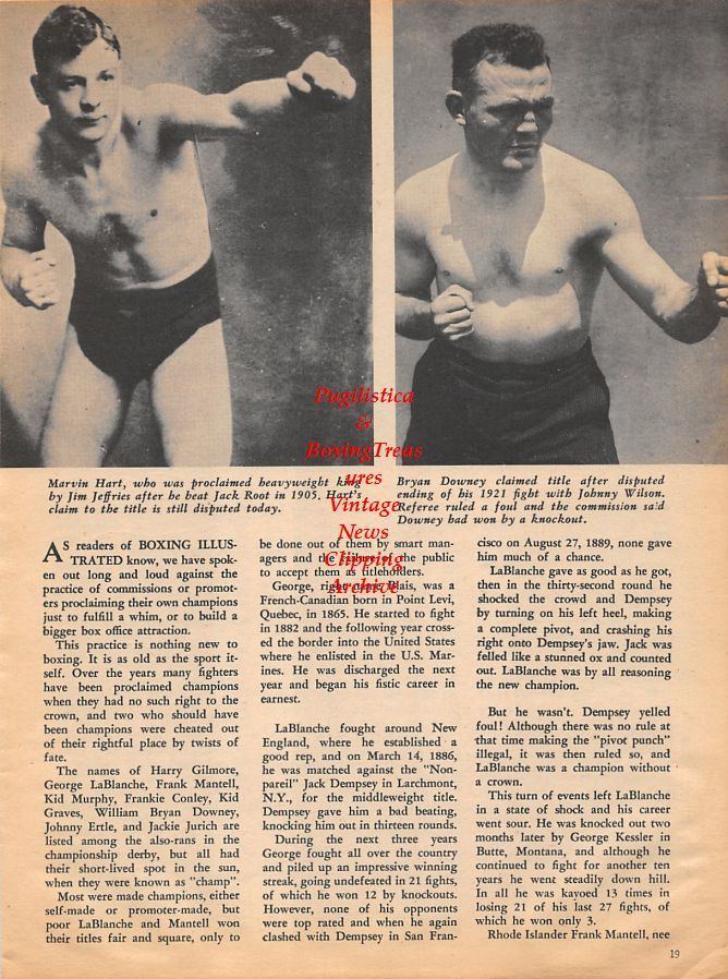 Marvin Hart Boxing News Clipping 1066 Marvin Hart Bryan Downey Harry Gilmore