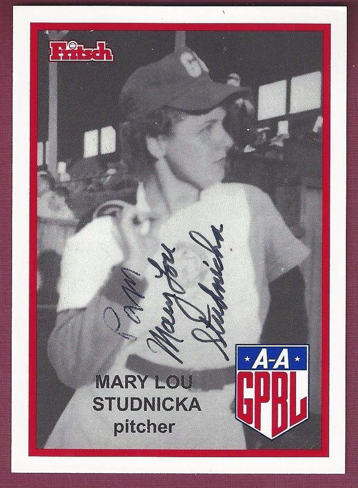 Mary Lou Studnicka Mary Lou Studnicka Female Professional Baseball Player Sighed