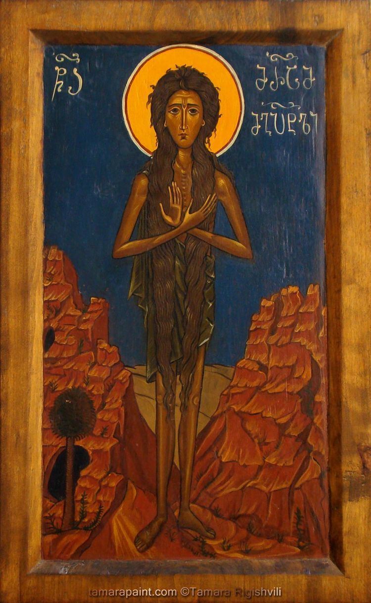 Mary of Egypt Orthodox christian icon painting by Georgian artist Tamara