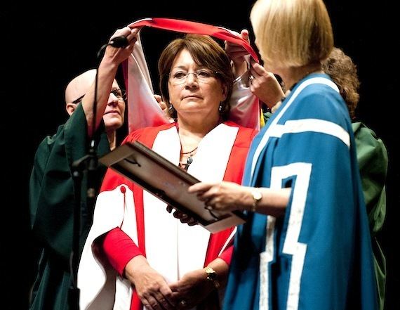 Mary Simon while receiving an honorary doctor of laws degree from the University of Alberta