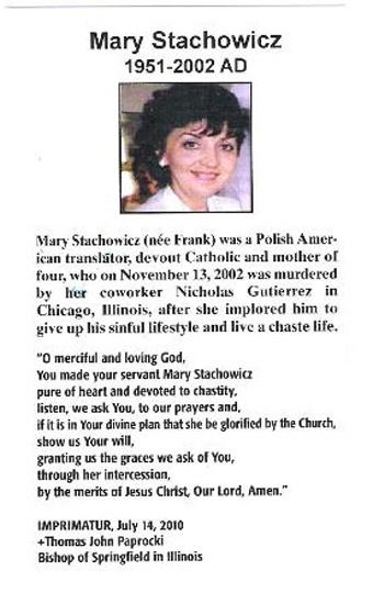 Mary Stachowicz Remembering Mary Stachowicz modernday martyr