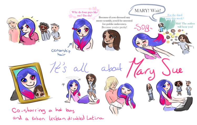 An illustration that tells about Mary Sue