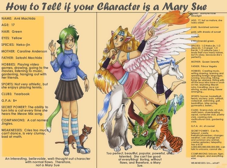 An illustration that would help to tell if your character is a Mary Sue