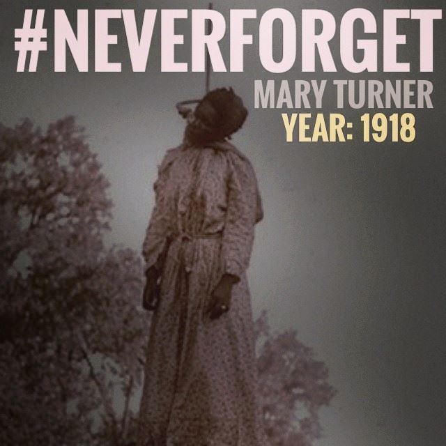 Mary Turner TW for photo of lynching NeverForgetMary Turner1918A