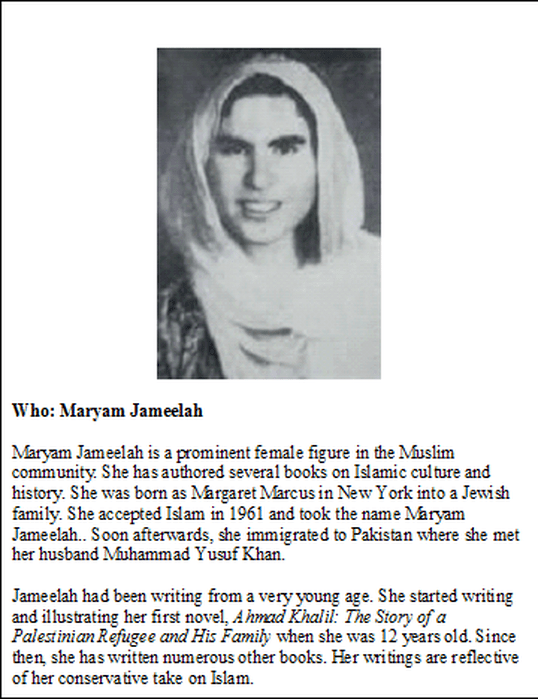 Maryam Jameelah Muslim Scholar Maryam Jameelah Formerly Margaret Marcus Our Voice