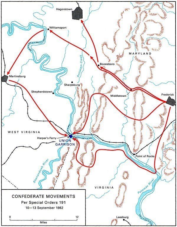 Maryland Campaign Maryland Campaign Map Antietam Sharpsburg Civil War