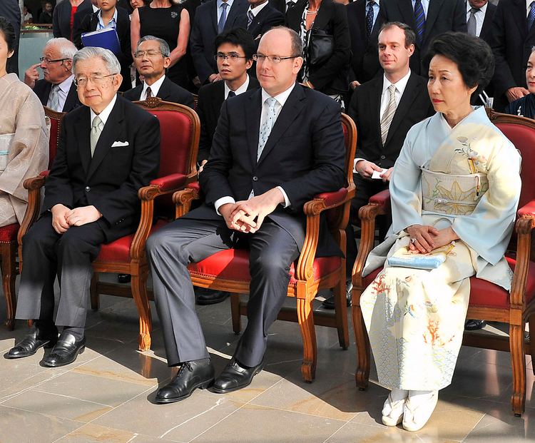 Masahito, Prince Hitachi FilePrince Masahito Prince Albert II and Princess Hanako cropped
