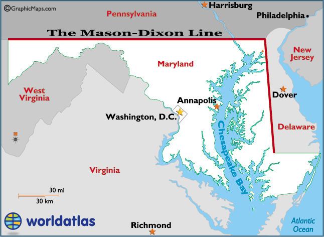 Mason–Dixon line Mason Dixon Line Map and Information
