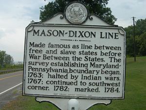 Mason–Dixon line pabook2librariespsuedupalitmapSignjpg