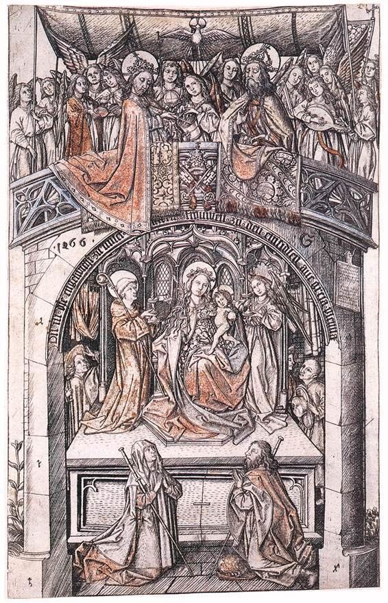 Master E. S. MASTER ES The Large Virgin of Einsiedeln 1466 Engraving