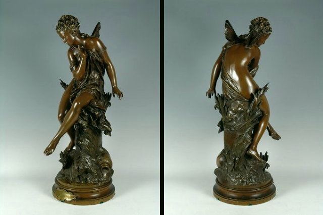 Mathurin Moreau Mathurin MOREAU bronze quotLa libellulequot de 1890 84 cm de