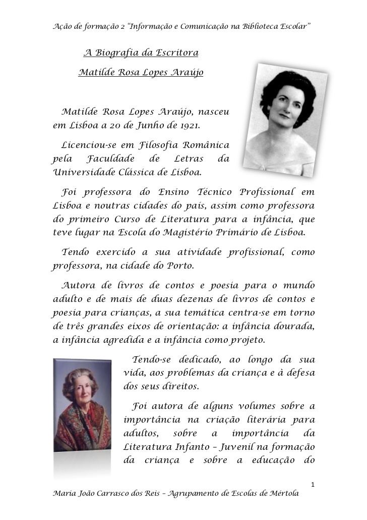 Matilde Rosa Lopes de Araujo Matilde rosa arajo