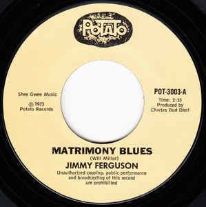 Matrimony Blues Jimmy Ferguson Will Millar Matrimony Blues Gravedigger Vinyl