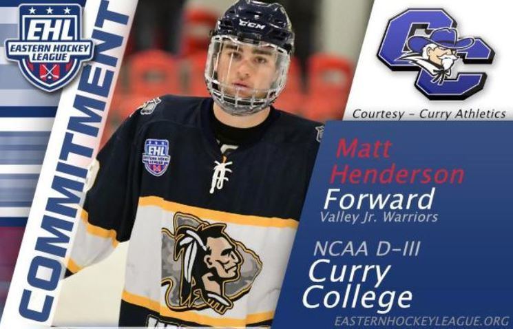 Matt Henderson (ice hockey) EHL Matt Henderson Commits to Curry College Tier 3 Junior Hockey
