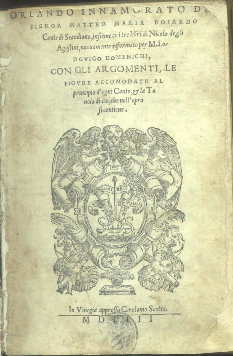 Matteo Maria Boiardo viaLibri 845761Rare Books from 1553