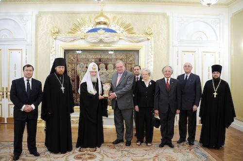 Matthew Festing Kirill Patriarch of Moscow and all the Russias receives