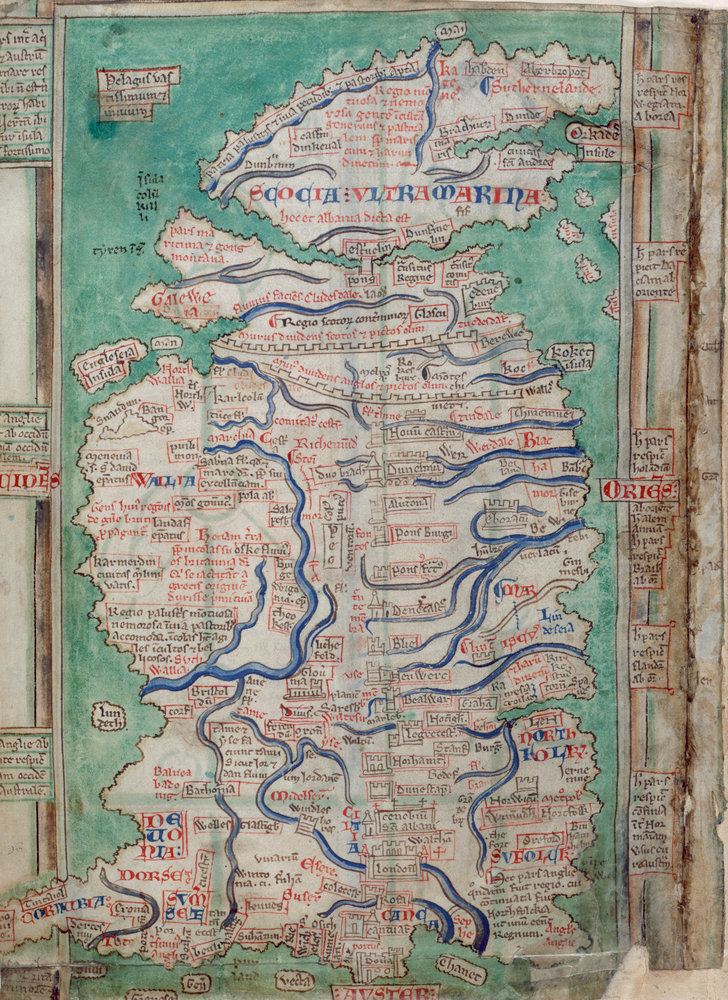 Matthew Paris Map of Great Britain by Matthew Paris British Library Prints