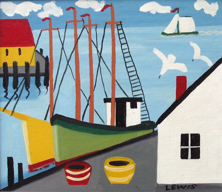 Harbour Scene, a painting by Maud Lewis