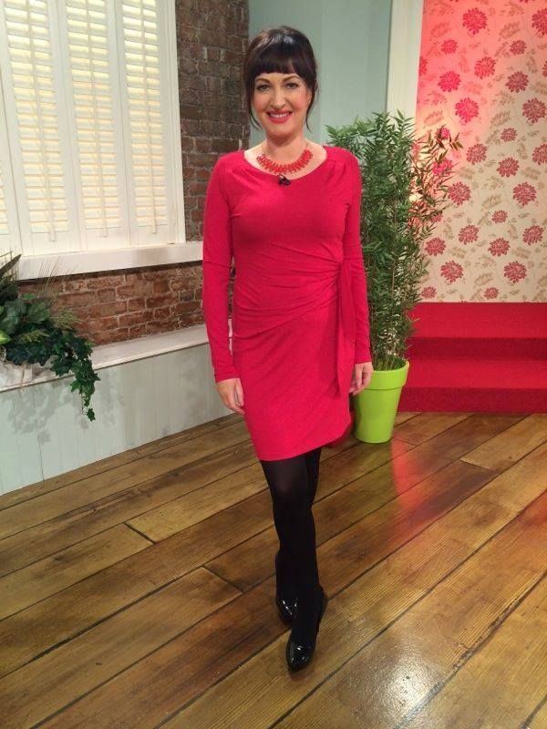 Maura Derrane Check out our classic red Queen Mum Maternity dress on