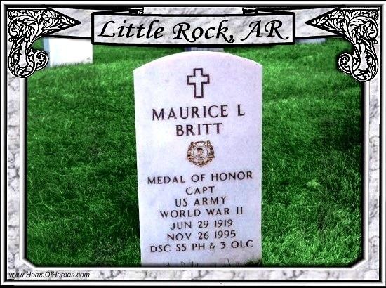 Maurice Britt Photo of Grave site of MOH Recipient Maurice Footsie Britt