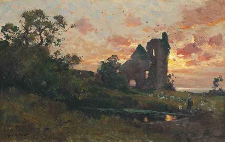 Maurice Moisset Maurice Moisset FRENCH 18601946 Reflections by the ruins at