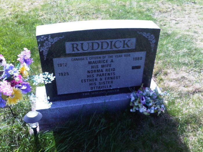 Maurice Ruddick Maurice A The Singing Miner Ruddick 1912 1988 Find A Grave