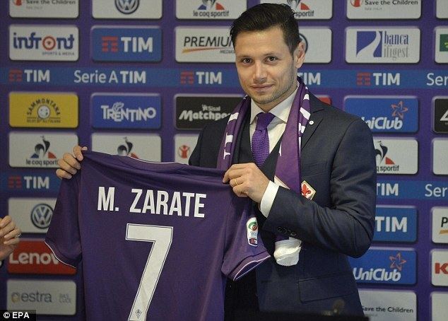 Mauro Zárate Fiorentina39s Mauro Zarate claims he was played out of position at