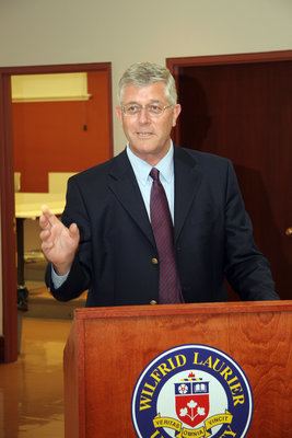 Max Blouw Max Blouw speaking at Laurier Brantford Laurier Library Images