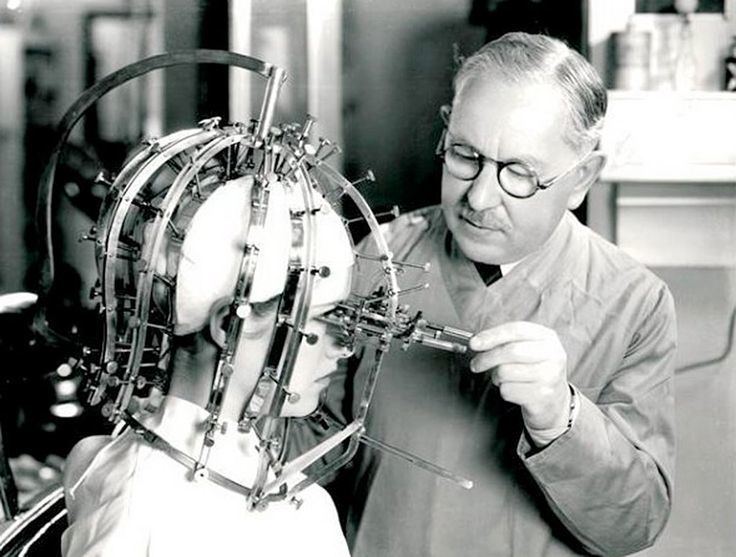Max Factor, Sr. Max Factor Sr with the Beauty Calibrator his measuring