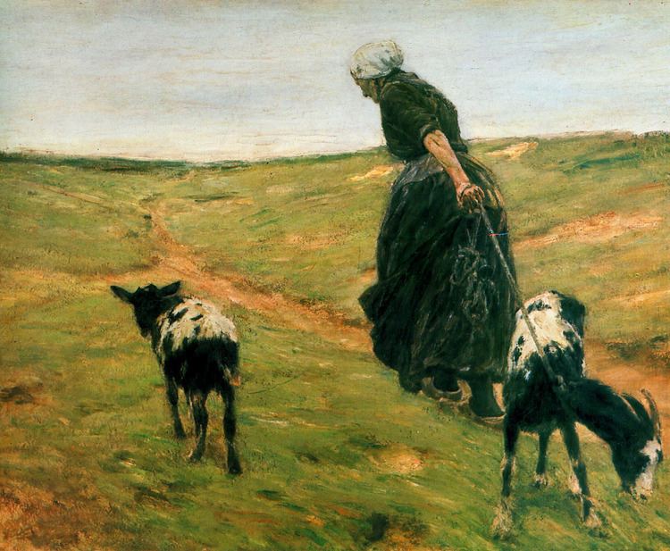 Max Liebermann Woman and Her Goats in the Dunes Max Liebermann