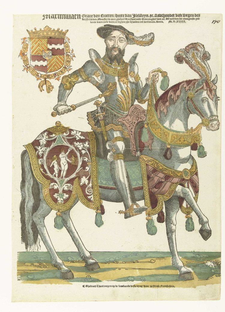 Maximiliaan van Egmond Maximiliaan van Egmond graaf van Buren Linksboven zijn wapen met