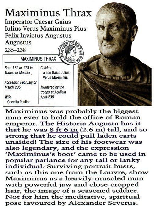 Maximinus Thrax Maximinus Thrax 839 6quot in height Greater Ancestors