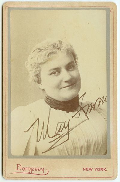 May Irwin Remains To Be Seen Autographed Cabinet Card by of