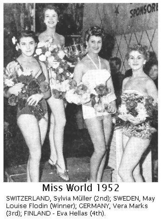 May-Louise Flodin 1952 Miss World May Louise Flodin from Sweden