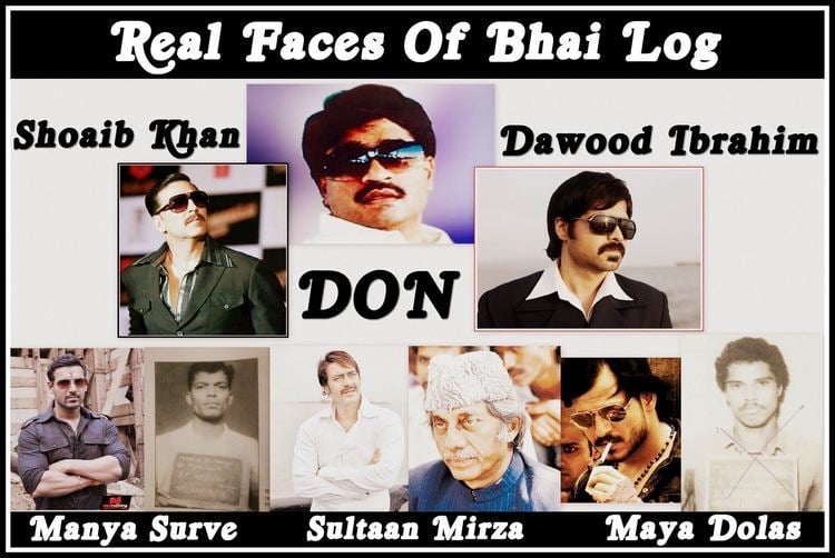 Maya Dolas with real faces of Bhai Log: Shoaib Khan, Dawood Ibrahim, Manya Surve and Sultaan Murza