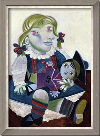 Maya with Doll Portrait Of Maya With Her Doll C1938 Pablo Picasso39s paintings